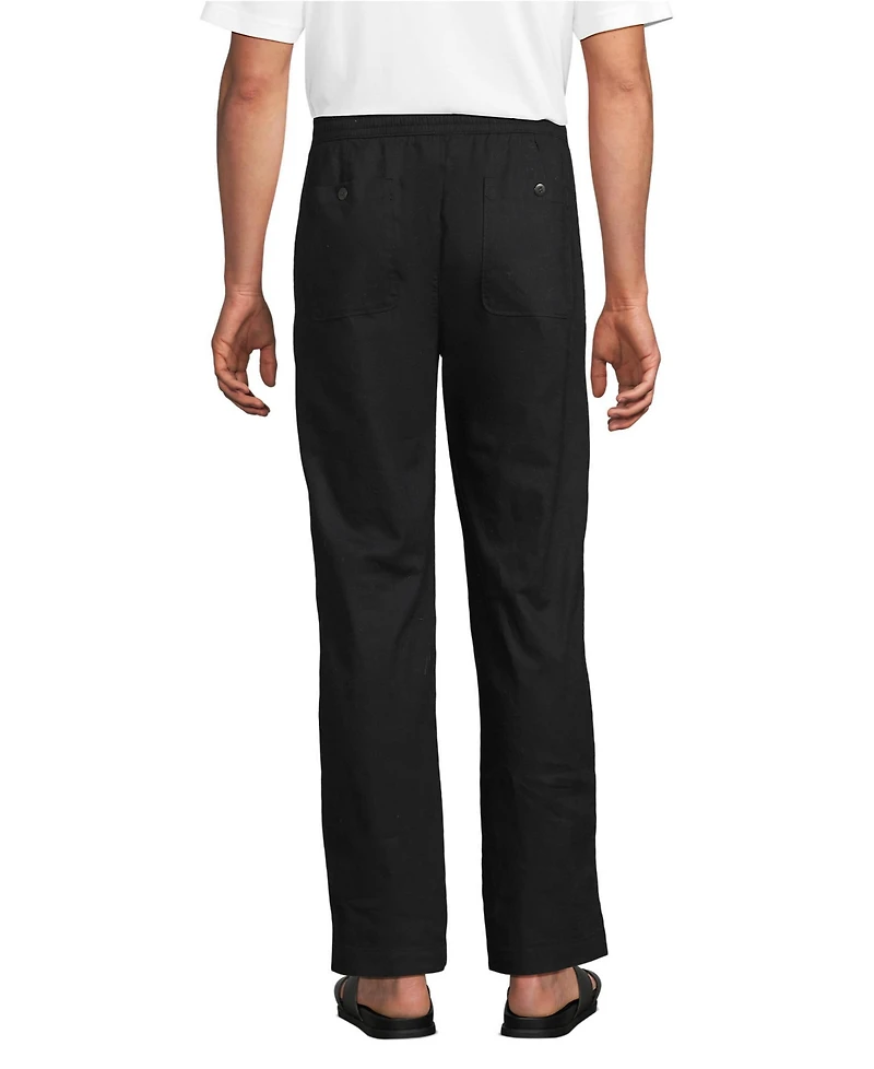 Lands' End Men's Linen Cotton E-Waist Pant