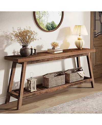Tribesigns 70.86-Inch Console Table for Entyrway, Farmhouse 2-Tier Entry Entrance Table, Narrow Long Sofa Table
