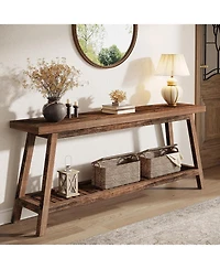 Tribesigns 70.86-Inch Console Table for Entyrway, Farmhouse 2-Tier Entry Entrance Table, Narrow Long Sofa Table
