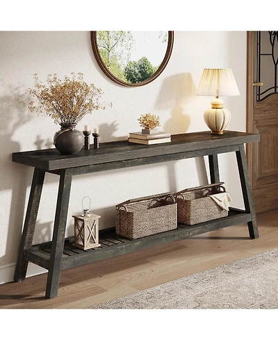 Tribesigns 70.86-Inch Console Table for Entyrway, Farmhouse 2-Tier Entry Entrance Table, Narrow Long Sofa