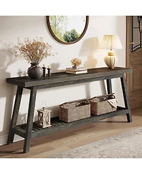 Tribesigns 70.86-Inch Console Table for Entyrway, Farmhouse 2-Tier Entry Entrance Table, Narrow Long Sofa