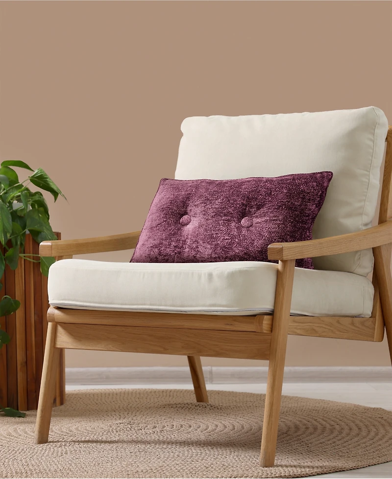 Edie@Home Delmonico Chenille Lumbar Decorative Pillow, 14" x 22"