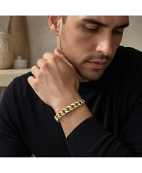 Men's Sterling Silver Iced Out Cubic Zirconia Miami Cuban Chain Bracelet