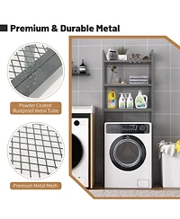 sumyeg Over The bath fixture Storage Shelf Space Saving Metal Bathroom Organizer with Hooks