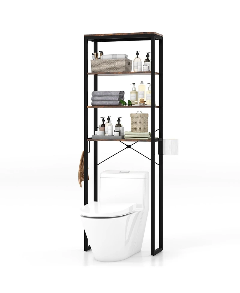 sumyeg 4-Tier Freestanding Over The bath fixture Storage Rack Organizer