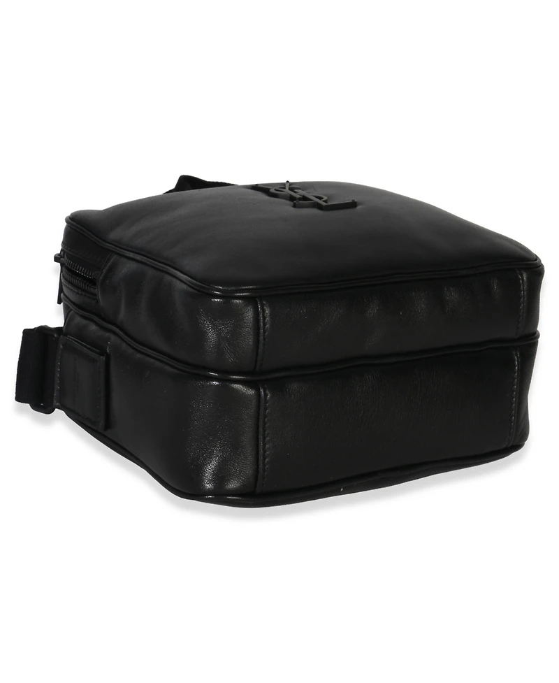 Pre-Owned Saint Laurent Black Lambskin Monogram Niki Cube Camera Bag