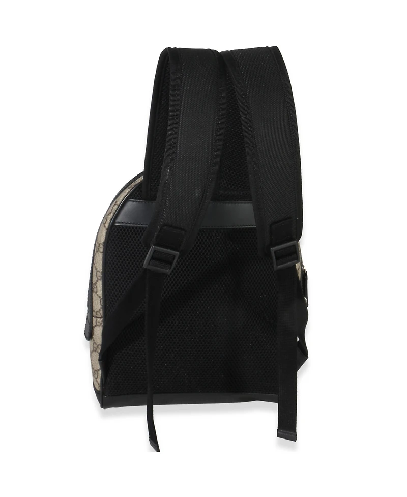 Pre-Owned Gucci Black Beige Gg Supreme Canvas Eden Small Backpack