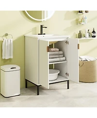 Casainc 24 Inch Bathroom Vanity with Sink Combo and Adjustable Shelf