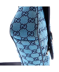 Pre-Owned Gucci Small Gg Marmont Flap Bag Diagonal Quilted Gg Canvas with Leather