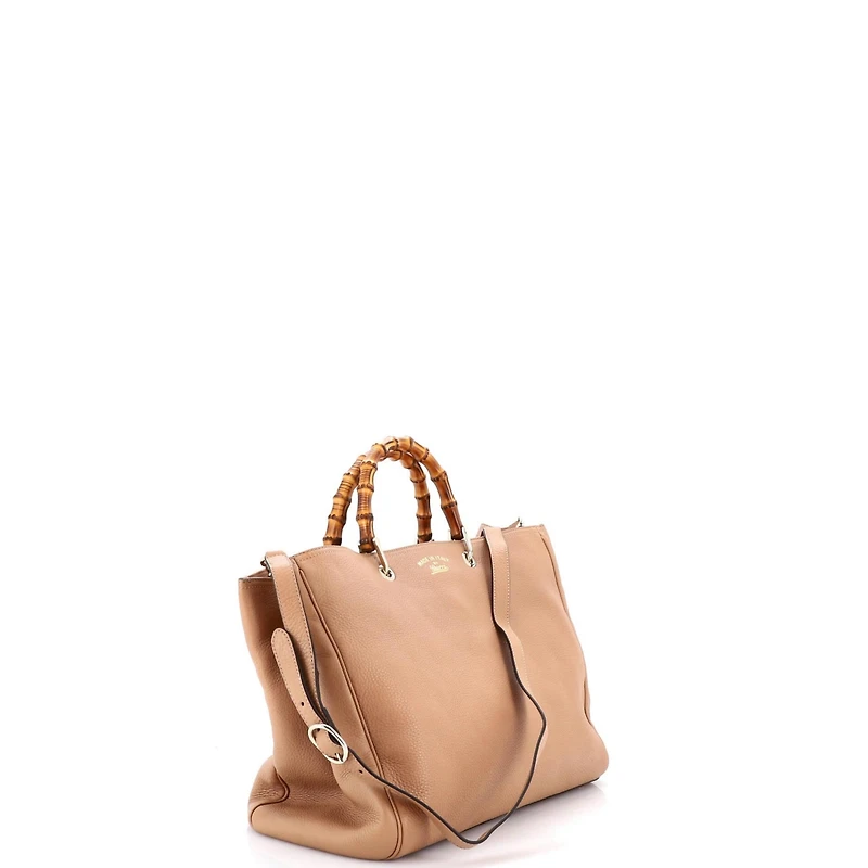 Pre-Owned Gucci Large Bamboo Shopper Tote Leather