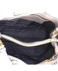 Pre-Owned Prada Medium Embossed Logo Convertible Open Tote Glace Calf