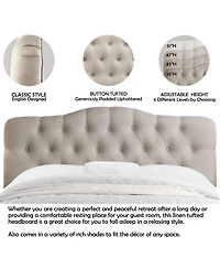 Boyel Living Low Profile Upholstered Bed Button Tufted Frame with Solid Wood Structure and Plush Padding