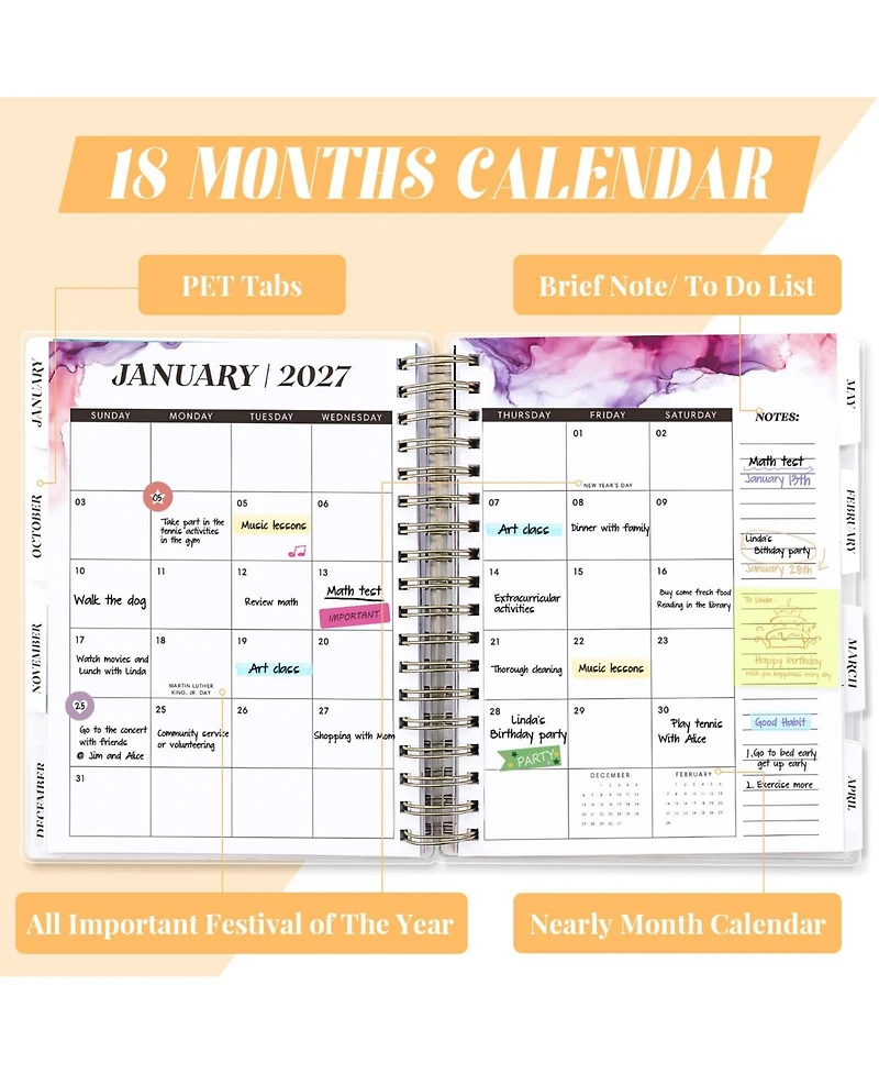 Gnuadz Hardcover Academic Planner 2026-2027 Botanical