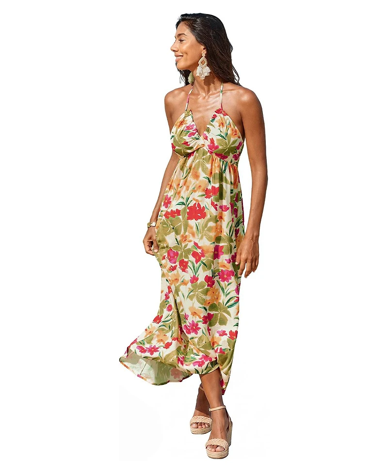 Cupshe Women's Stay for Sunset Tropical Maxi Beach Dress