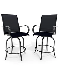 homfan All-Weather Patio Bar Table and Swivel Bar Stools Set