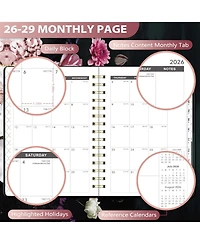 Gnuadz 2026-2029 Monthly Planner 3-Year Calendar Tab Pocket Twin-wire Binding