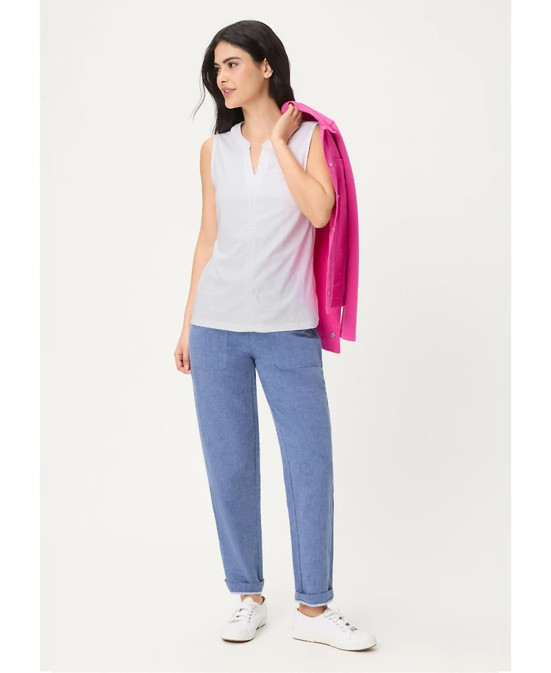Olsen Women's Embroidered Sleeveless Shell