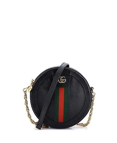 Pre-Owned Gucci Mini Ophidia Round Shoulder Bag Leather