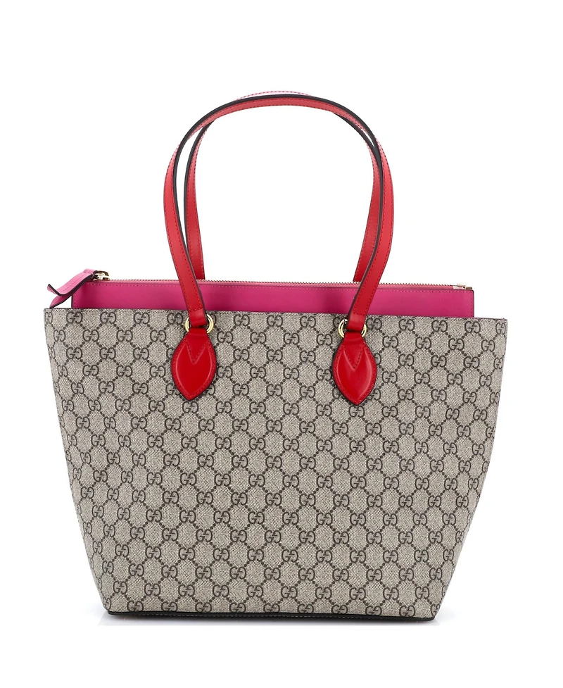 Pre-Owned Gucci Medium Linea A Zip Tote Gg Coated Canvas and Leather