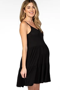 Pinkblush Maternity Black Tiered Tank Dress