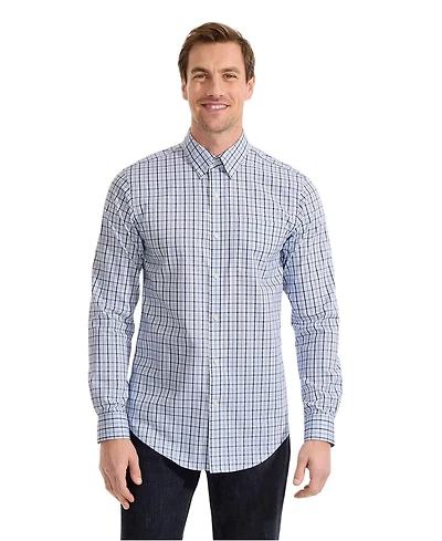 Lands' End Men's Tailored Fit No Iron Solid Supima Cotton Pinpoint Buttondown Collar Dress Shirt