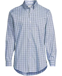 Lands' End Men's Tailored Fit No Iron Solid Supima Cotton Pinpoint Buttondown Collar Dress Shirt