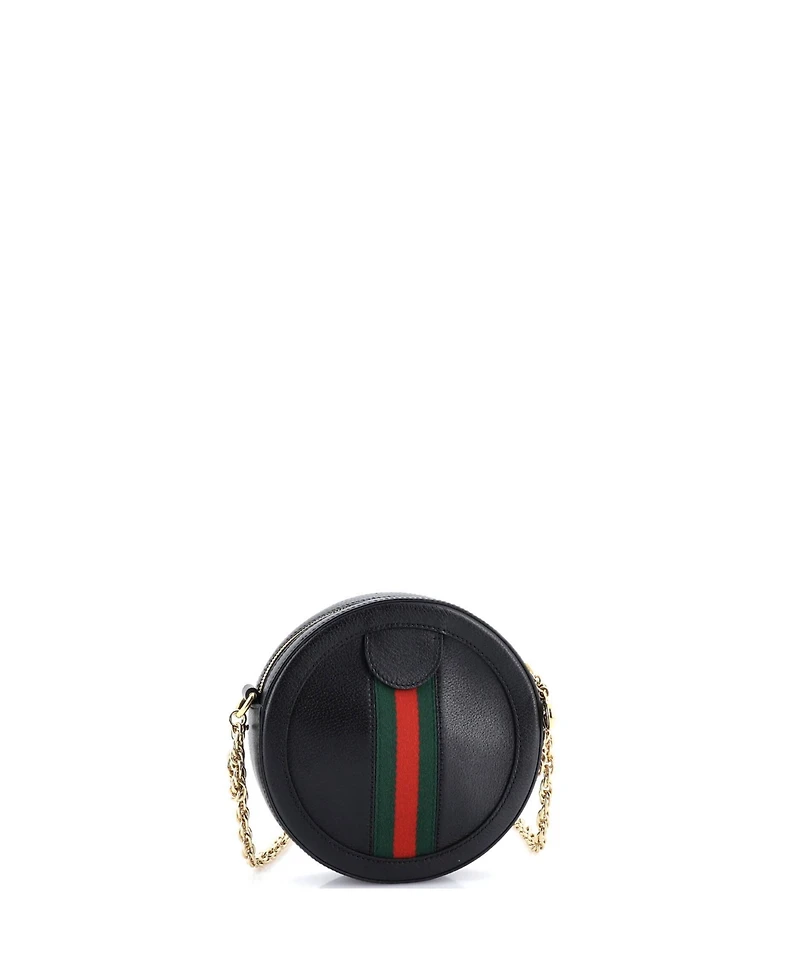 Pre-Owned Gucci Mini Ophidia Round Shoulder Bag Leather
