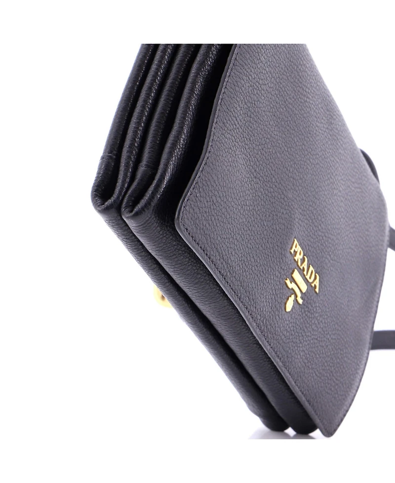 Pre-Owned Prada Medium Flap Crossbody Bag Vitello Daino