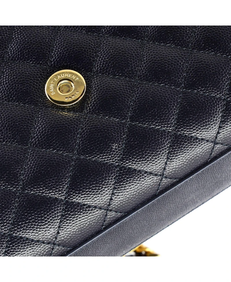 Pre-Owned Saint Laurent Medium Classic Monogram Envelope Satchel Mixed Matelasse Leather
