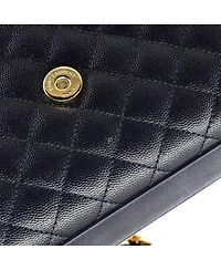 Pre-Owned Saint Laurent Medium Classic Monogram Envelope Satchel Mixed Matelasse Leather
