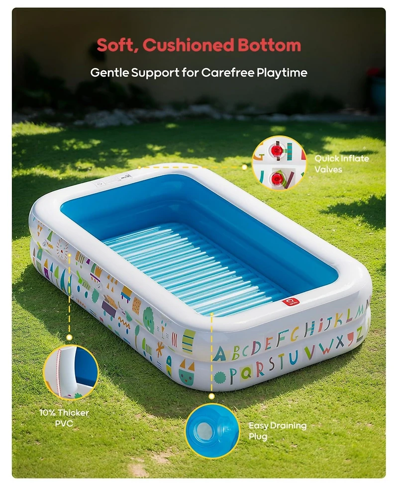 Gnuadz Inflatable Kiddie Pool Ball Pit Soft Floor Sun Protection