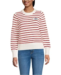 Lands' End Women's Drifter Embellished Crew Neck Sweater