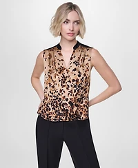 Dkny Women's Sleeveless V-Neck Blouse