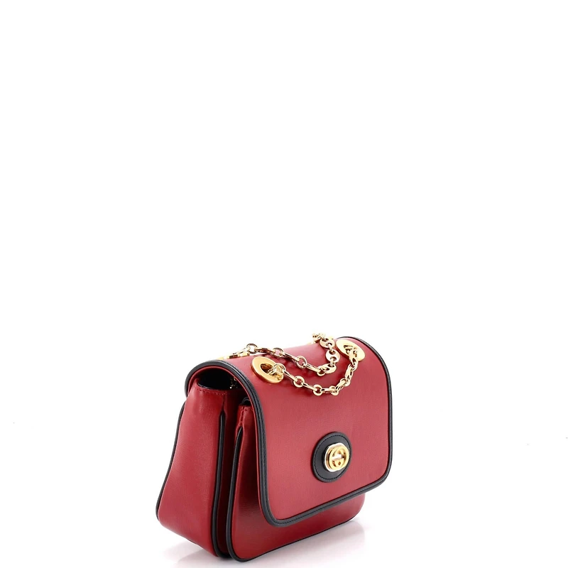 Pre-Owned Gucci Mini Marina Chain Flap Bag Leather