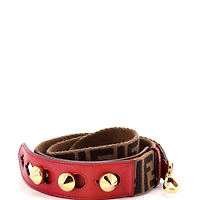 Pre-Owned Fendi Adjustable Shoulder Strap Zucca Canvas with Studded Leather