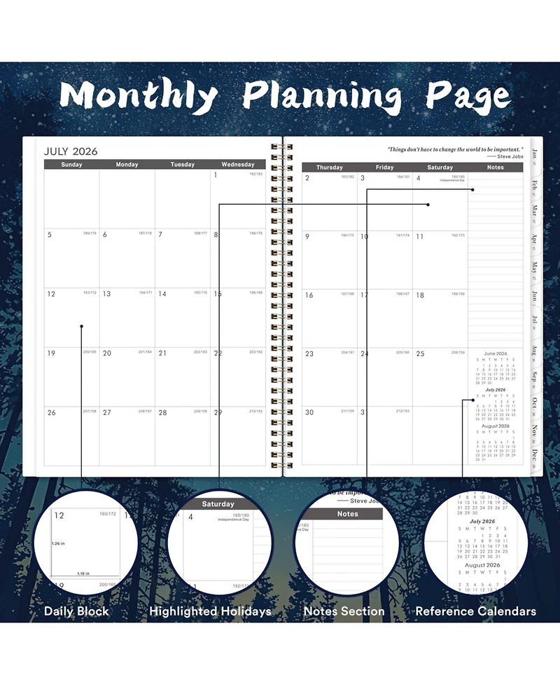 Gnuadz 5-Year Monthly Planner 2026-2031 Pocket Tabs Notes