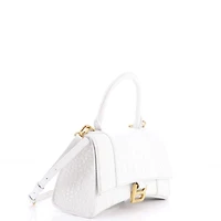Pre-Owned Balenciaga Small Hourglass Top Handle Bag Embossed Leather