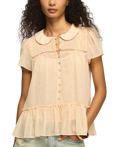 Lucky Brand Women's Peter Pan Collar Swing Top