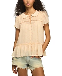 Lucky Brand Women's Peter Pan Collar Swing Top