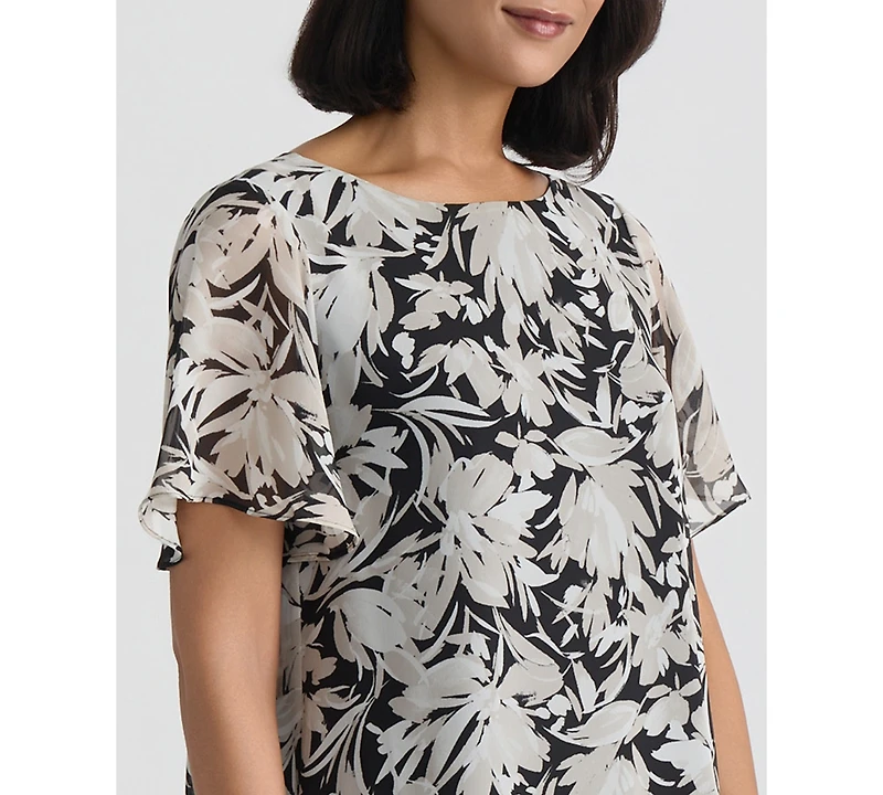 Kasper Women's Printed Short-Sleeve Top
