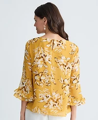 Kasper Women's Ruffled-Cuff 3/4-Sleeve Top