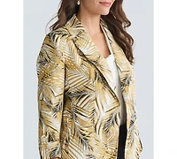 Kasper Women's Open-Front Palm-Print Jacket