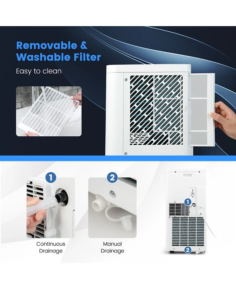 Ecooso 5000 Btu(Sacc) Portable Air Conditioner Cools 250 Square.Feet