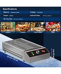 Xo 1800W Smokeless Electric Grill, Indoor Outdoor Portable Griddle, Adjustable Temp Bbq Grill for Home Camping