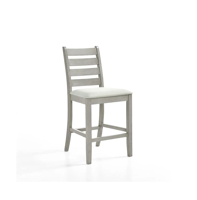 New Classic Furniture Pascal Wood Counter Chair in Driftwood Set of 2