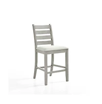 New Classic Furniture Pascal Wood Counter Chair in Driftwood Set of 2