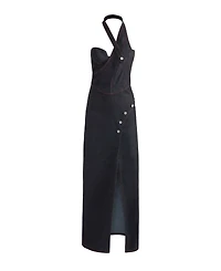 Jendue Women's Davidson Denim Maxi Dress - One Shoulder Design