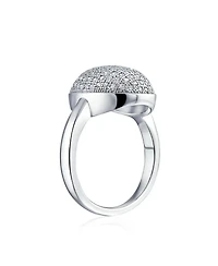 Bling Jewelry Holiday Party Cubic Zirconia Oval Pave Dome Cz Prom Fashion Statement Ring