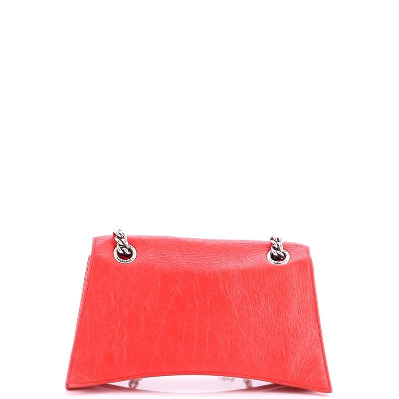 Pre-Owned Balenciaga Small Crush Chain Flap Bag Leather
