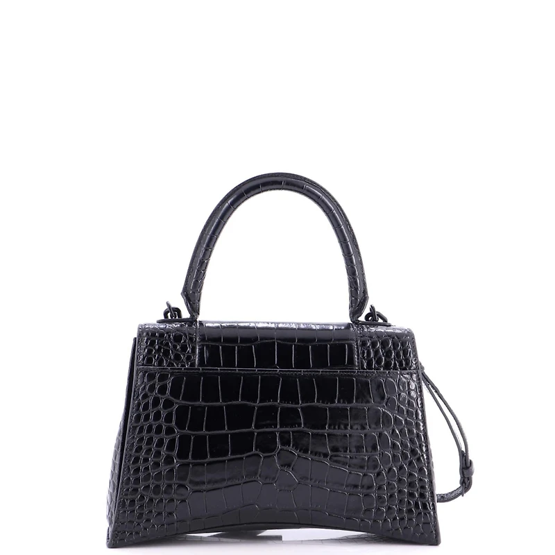 Pre-Owned Balenciaga Medium Hourglass Top Handle Bag Embossed Leather